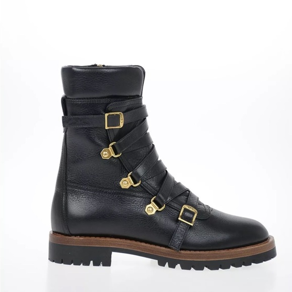 Black Leather Ankle Boots - Picture 2 of 2